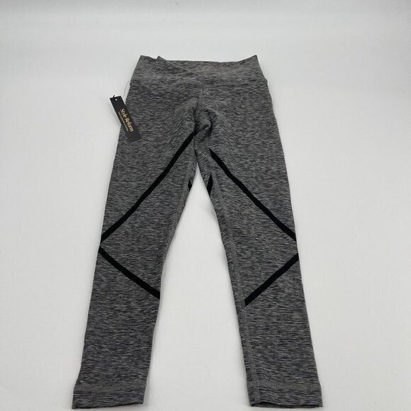 Style Reform Capri Leggings XXS Womens Gray Black Striped Spandex Stretch Active - Picture 2 of 11